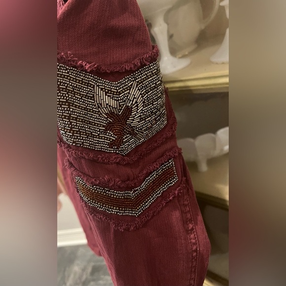 Free People XS Embellished Military Shirt Jacket - Picture 4 of 14